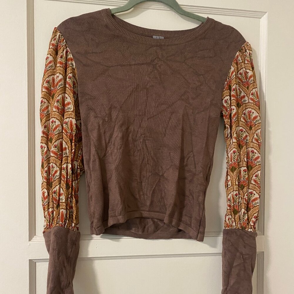 Bl-nk london: Long sleeve brown shirt x-small